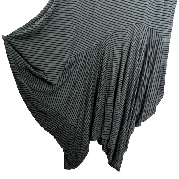 Comfy USA Dress Medium Stripe Lagenlook Avant Garde Balloon Hem Parachute - Picture 4 of 7